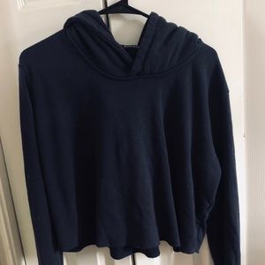 Brandy Melville - cropped navy blue hoodie